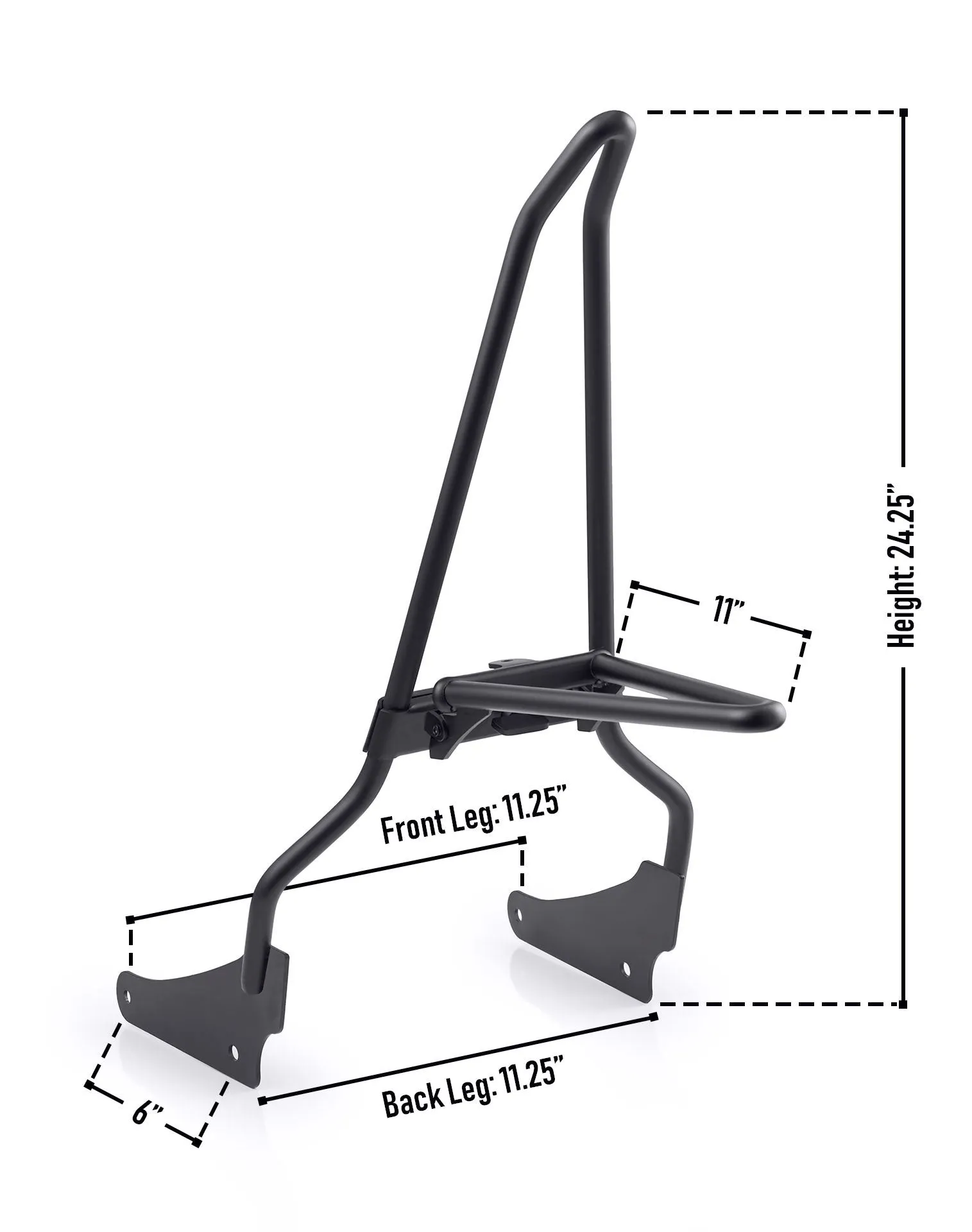 Iron Born Sissy Bar with Foldable Luggage Rack for Harley Sportster Nightster RH975/S Matte Black