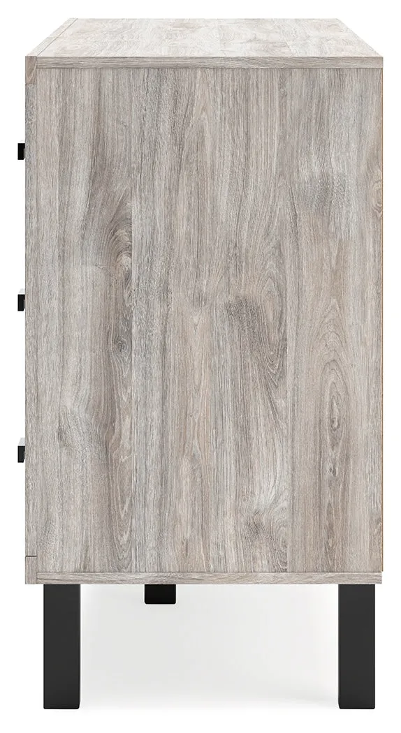 Vessalli King Panel Bed with Dresser in Gray