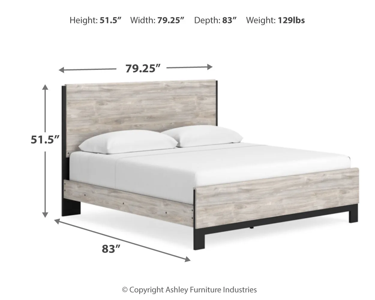 Vessalli King Panel Bed with Dresser in Gray